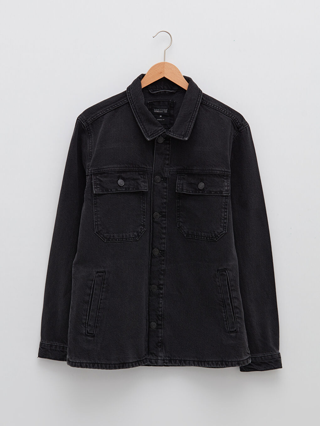 Standard Fit Long Sleeve Men's Jean Jacket-5