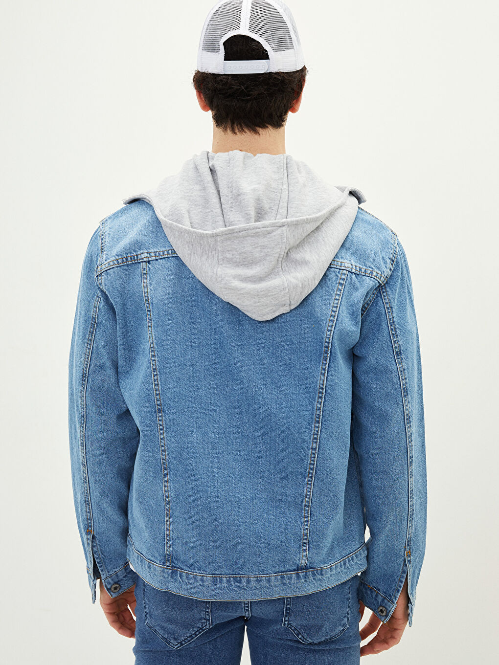 Regular Fit Jeansjacke Für Herren Mit Kapuze-4