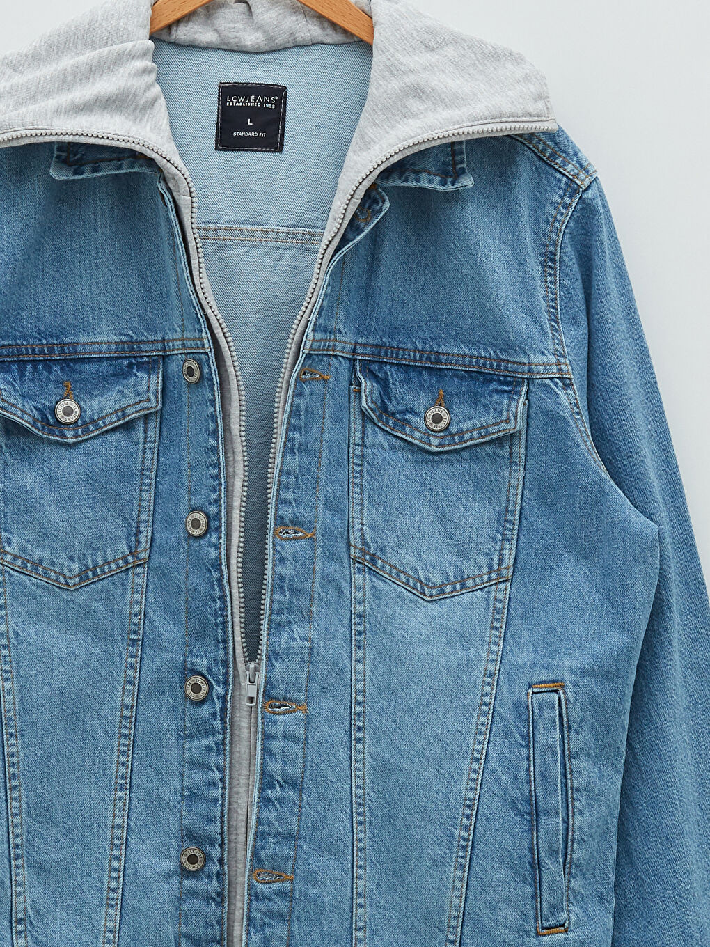 Regular Fit Jeansjacke Für Herren Mit Kapuze-7