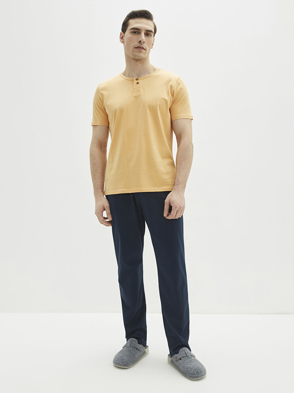 Lacivert Standart Kalıp Erkek Pijama Takımı