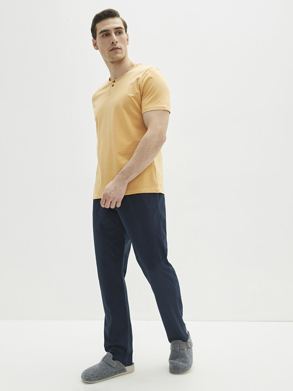 Lacivert Standart Kalıp Erkek Pijama Takımı-1