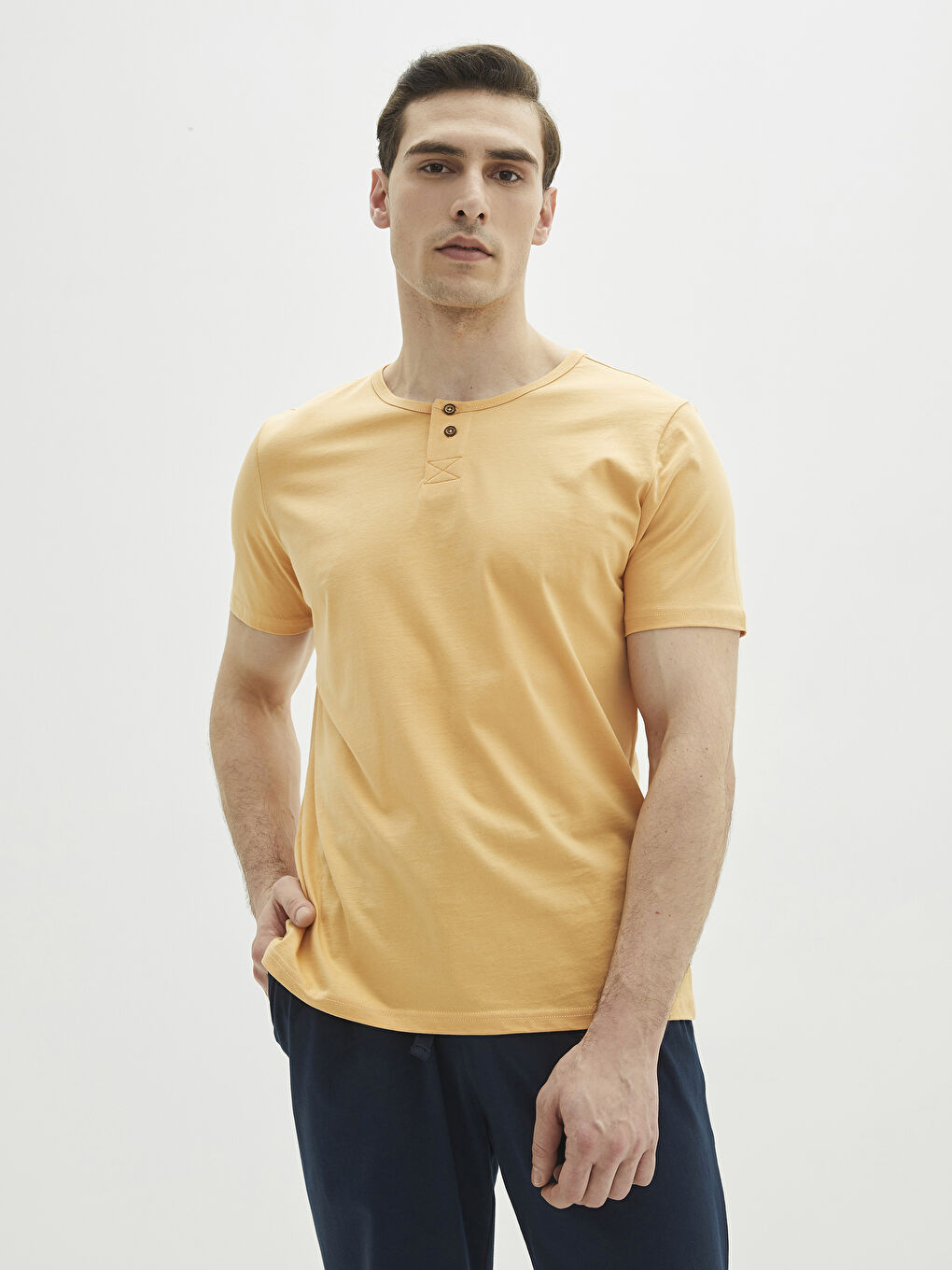 Lacivert Standart Kalıp Erkek Pijama Takımı-2