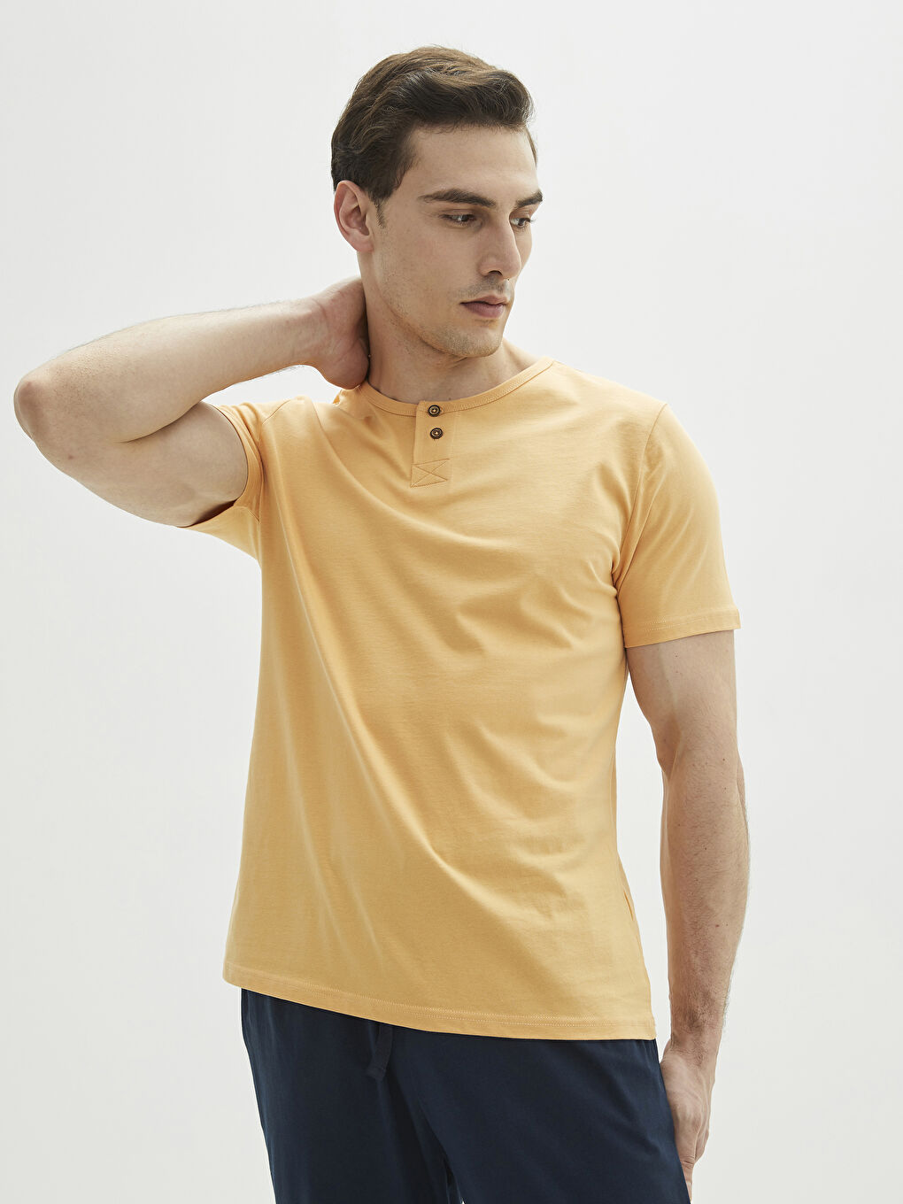 Lacivert Standart Kalıp Erkek Pijama Takımı-3