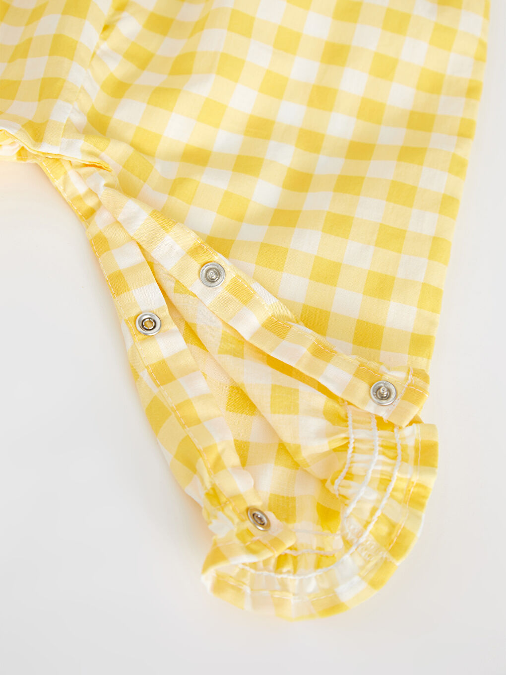 Square Collar Strappy Plaid Pattern Baby Girls' Dungarees-4