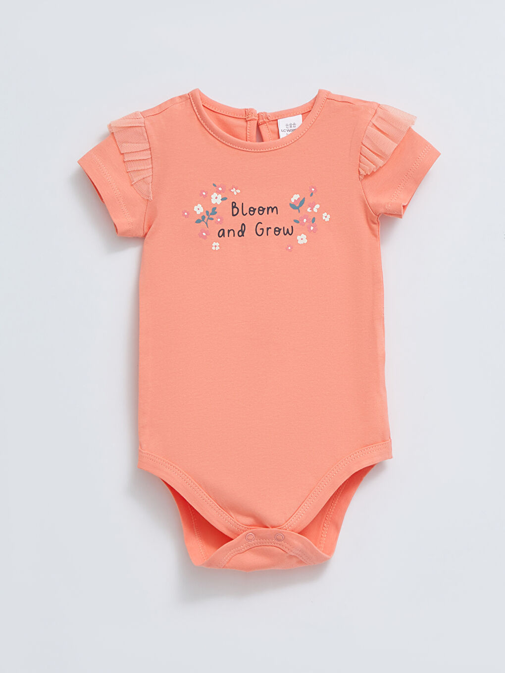 Crew Neck Short Sleeve Printed Baby Girl Snapback Body and Shorts 2-Piece Set-1