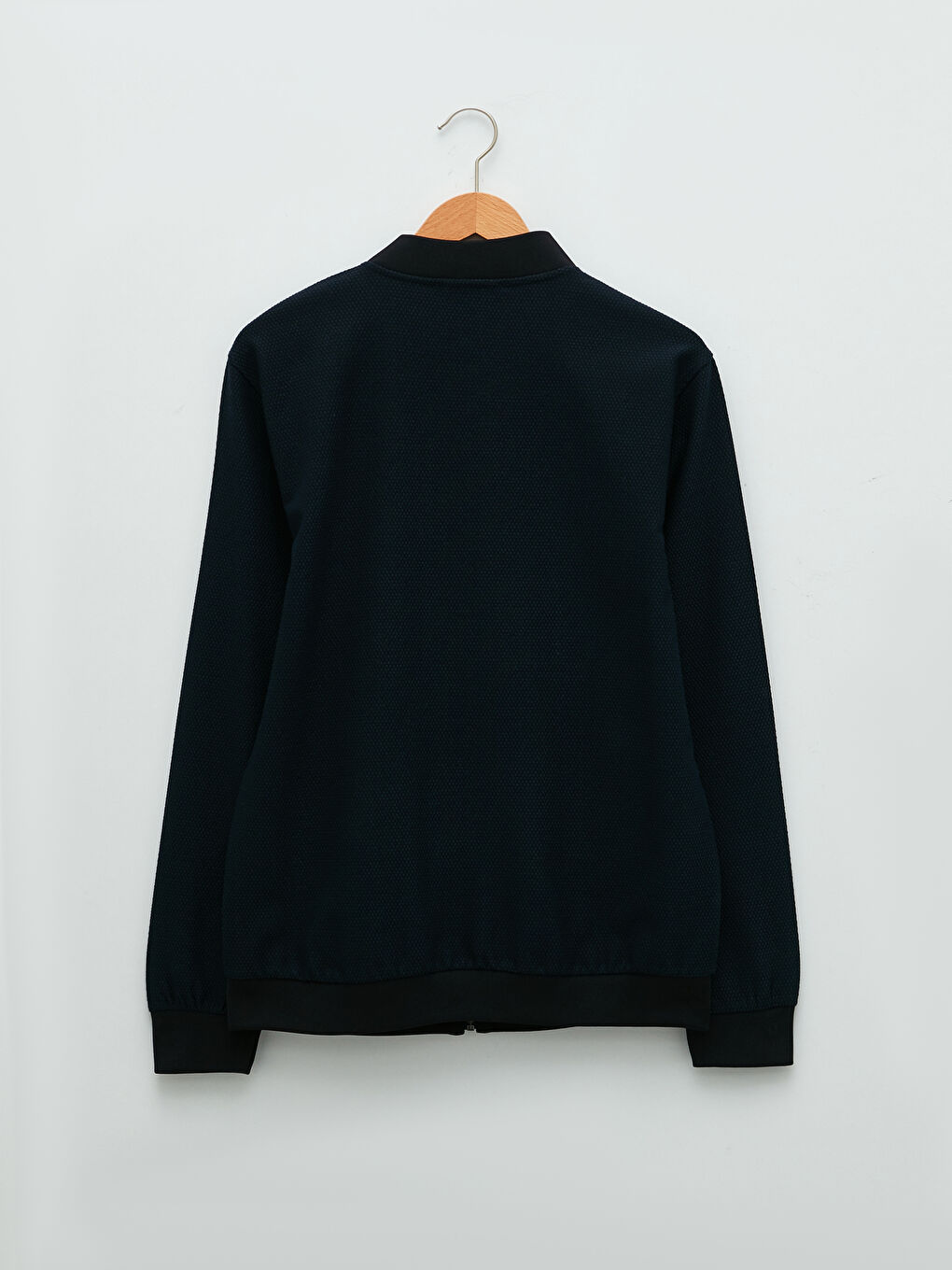 Lacivert Slim Fit Kolej Yaka Erkek Hırka-6