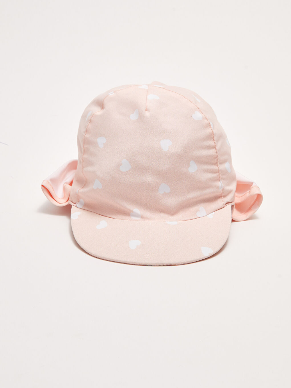 Ekru Baskılı UV Korumalı Kız Bebek Deniz Şapkası
