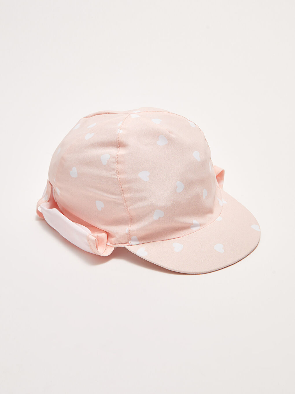 Ekru Baskılı UV Korumalı Kız Bebek Deniz Şapkası-1