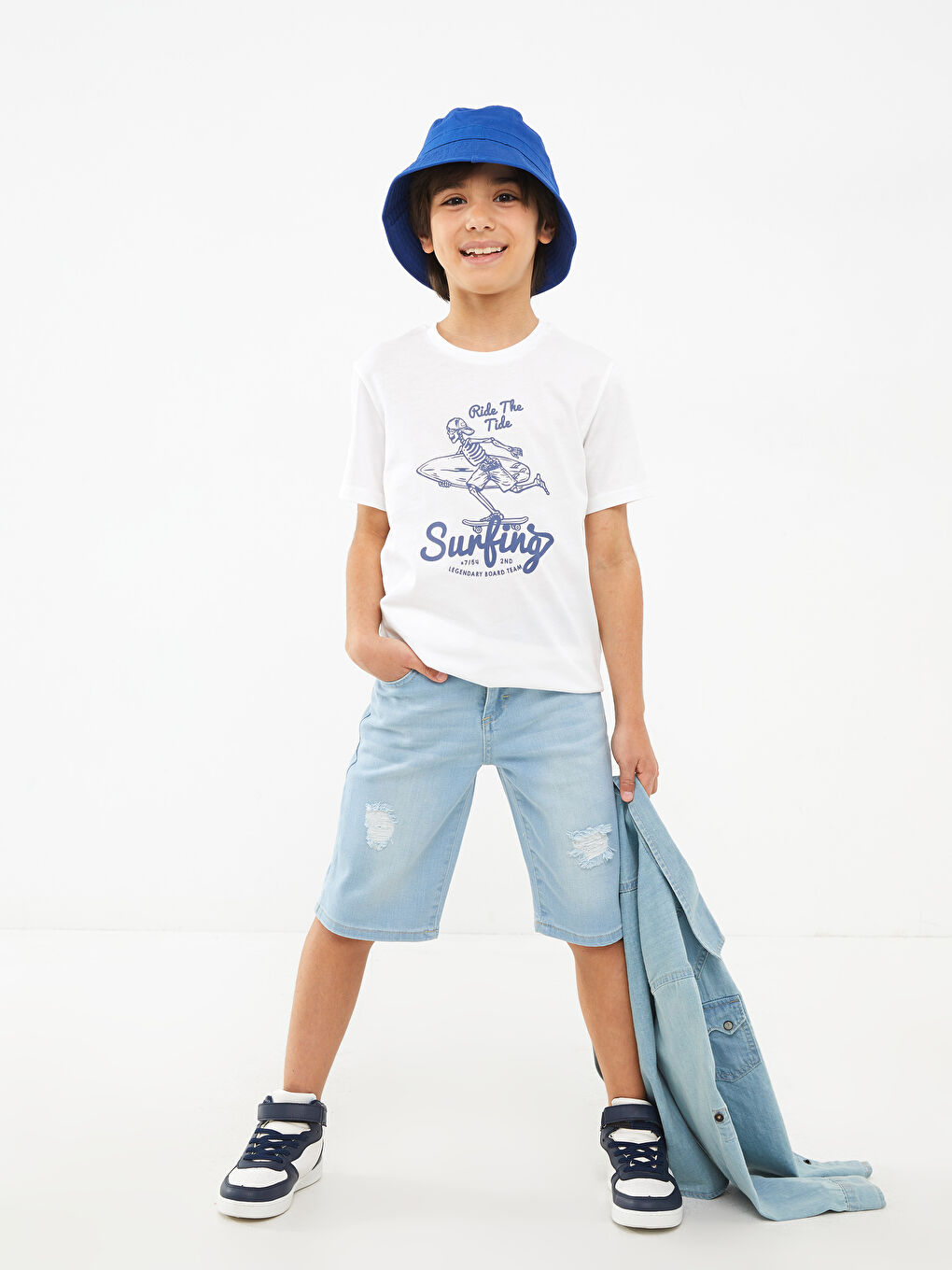 Ripped Detailed Cotton Boy Jean Roller