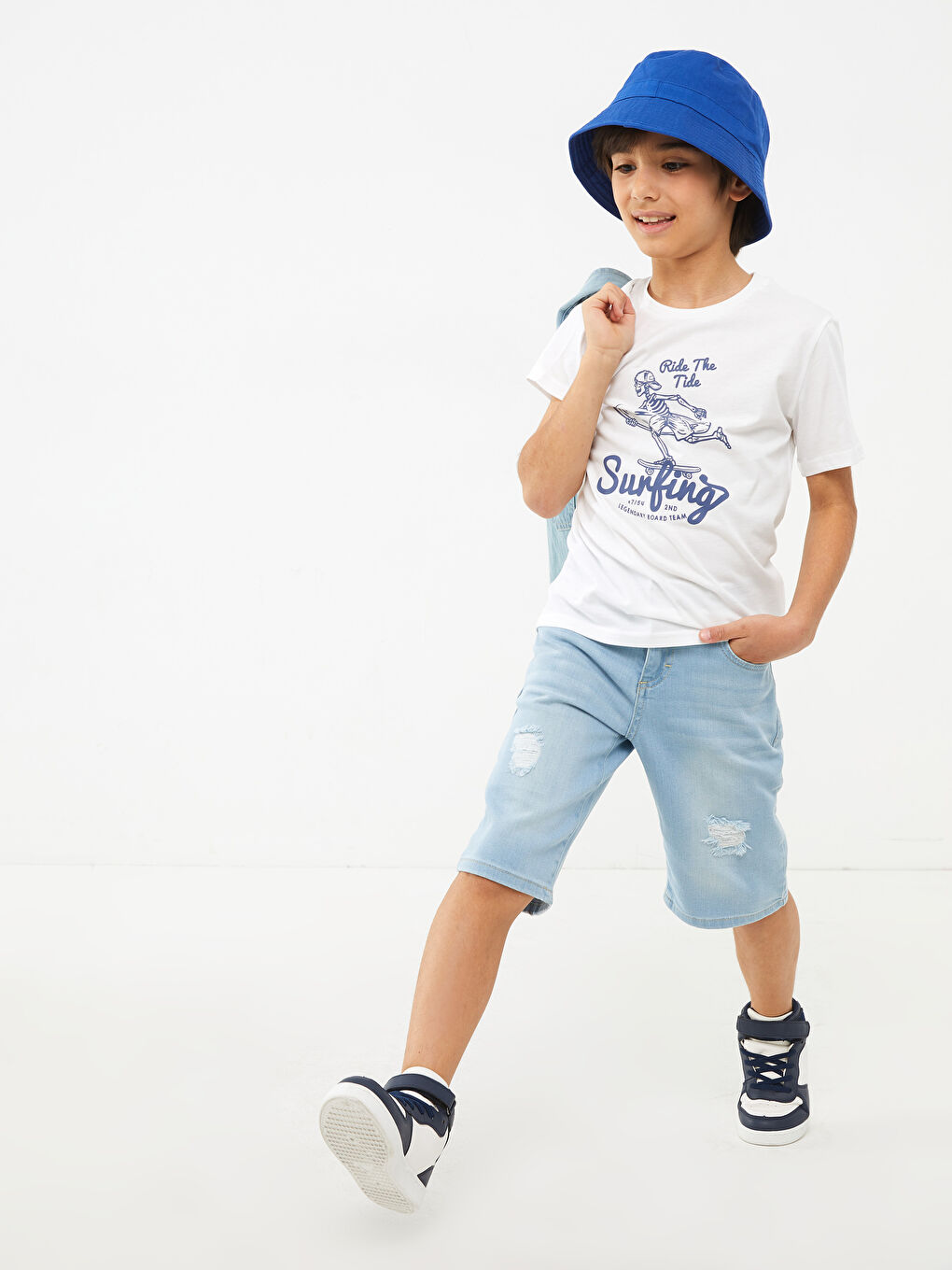 Ripped Detailed Cotton Boy Jean Roller-1