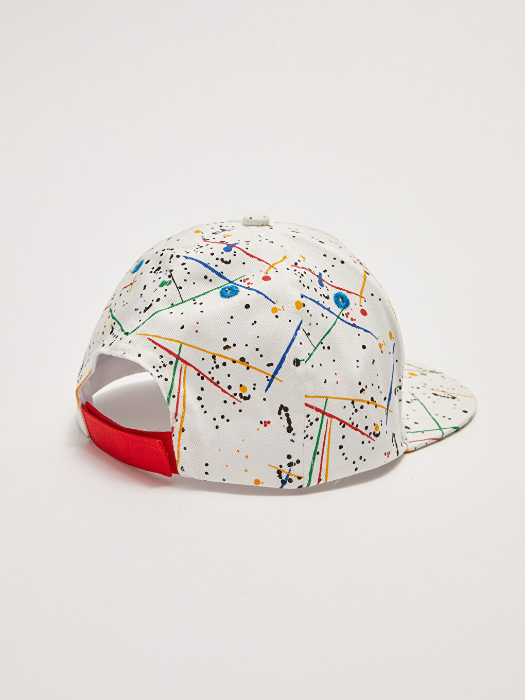 Beyaz Baskılı Erkek Çocuk Pamuklu Hip Hop Şapkası-1