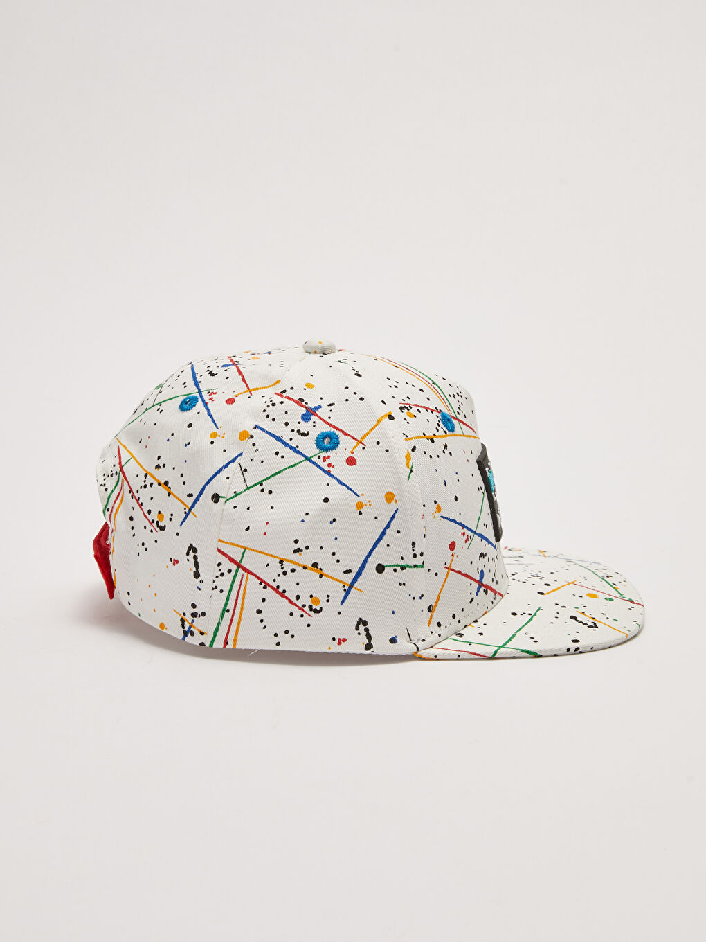 Beyaz Baskılı Erkek Çocuk Pamuklu Hip Hop Şapkası-3