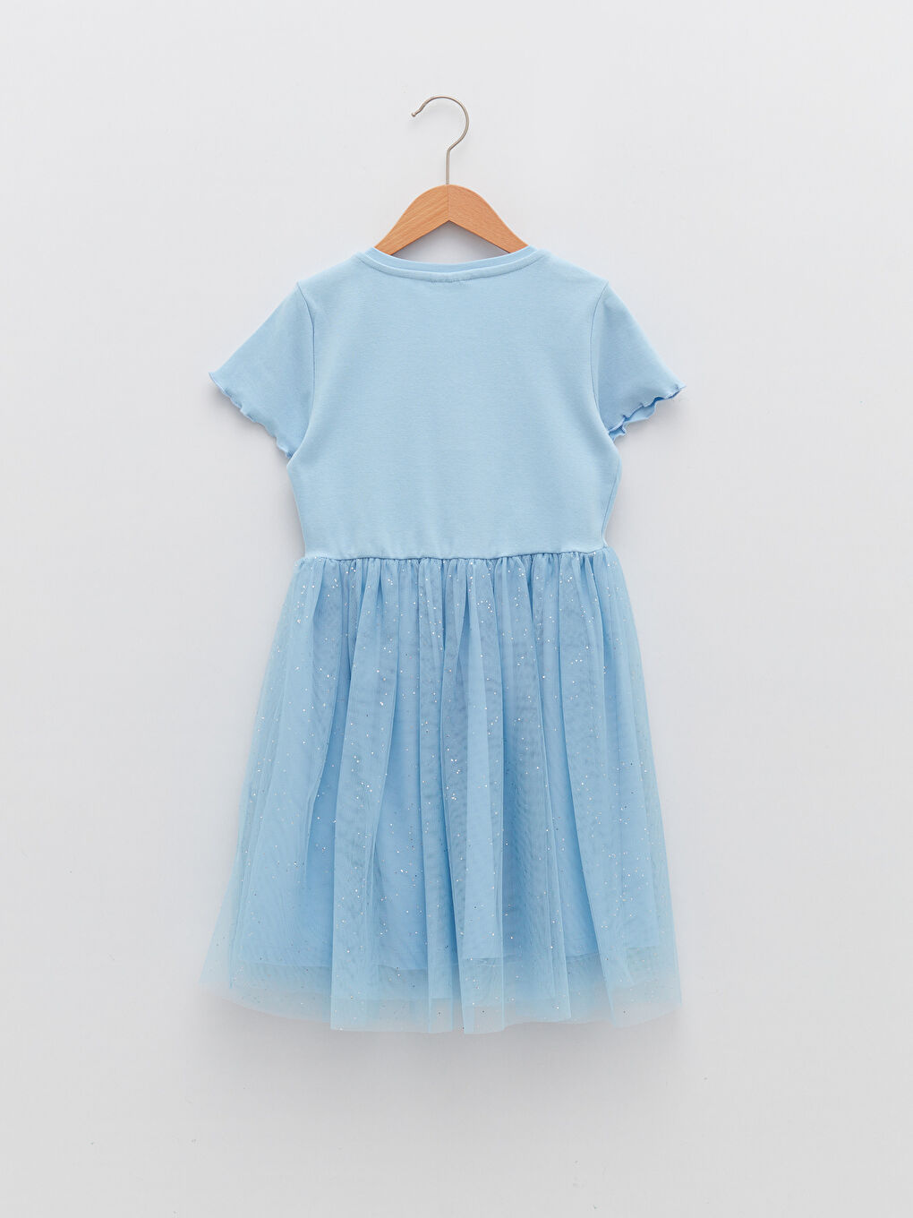 Mavi Bisiklet Yaka Basic Kısa Kollu Kız Çocuk Elbise-1