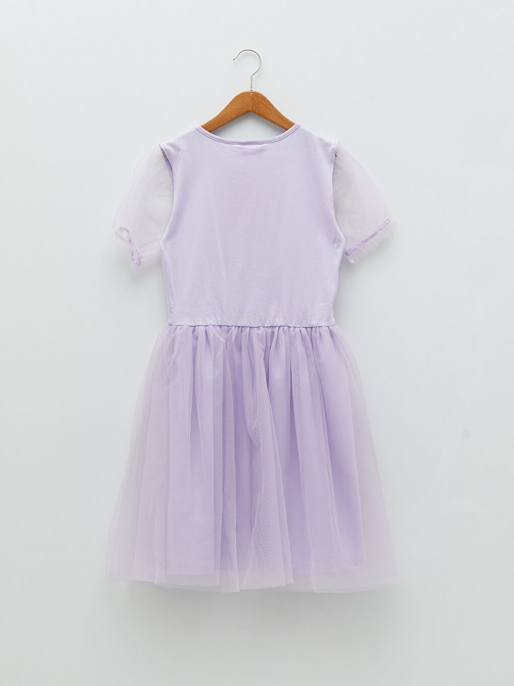 Lila Bisiklet Yaka Baskılı Kısa Kollu Kız Çocuk Elbise ve Oyuncak Elbisesi-3