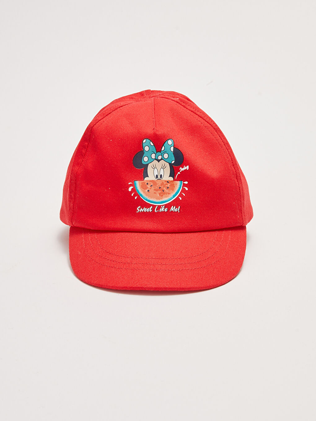 Pembe Minnie Mouse Baskılı Kız Bebek Şapka 2'li-4