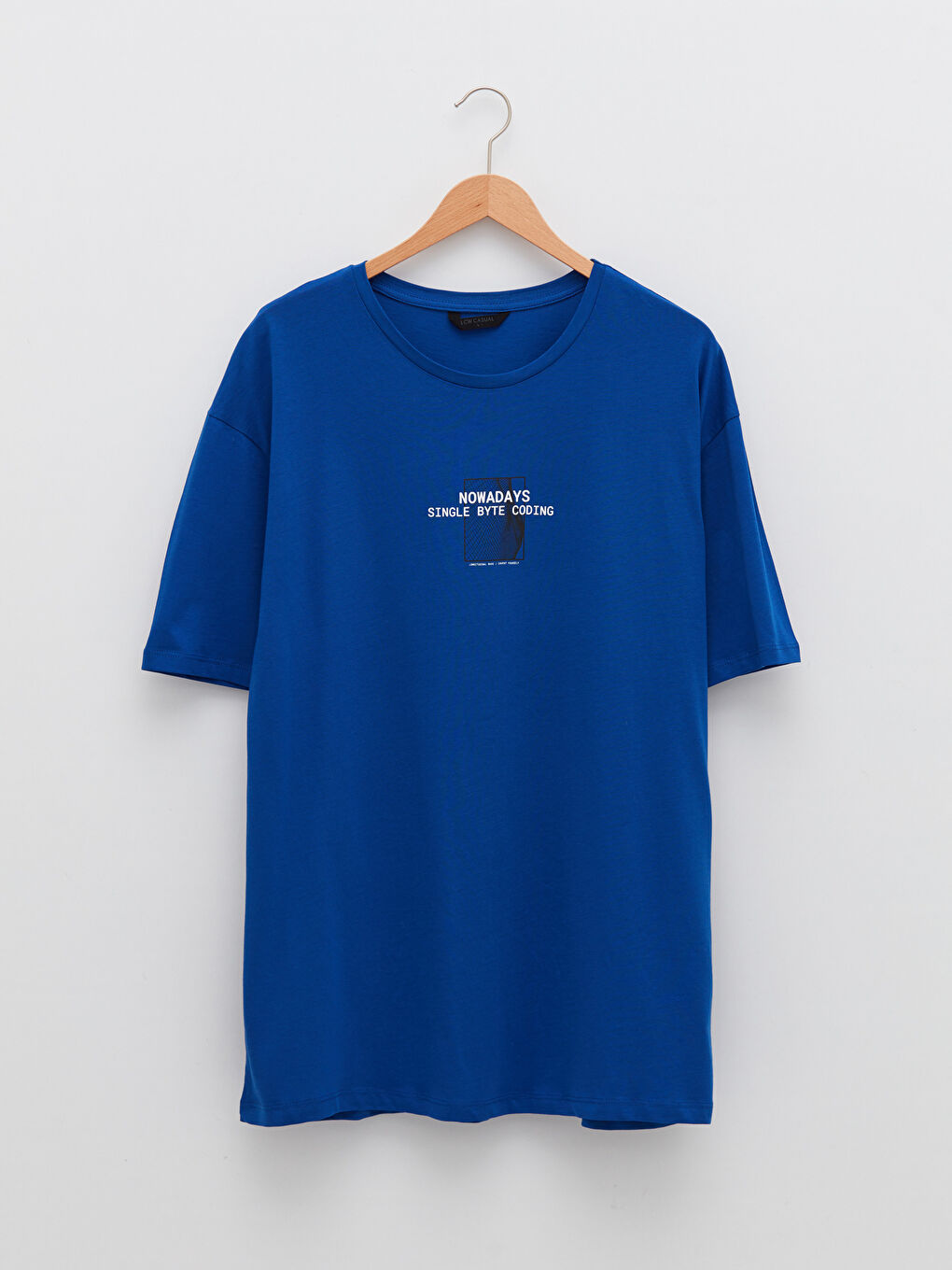 تيشيرت رجالي ياقة دائرية كم قصير مطبوع قطن ممشط-5