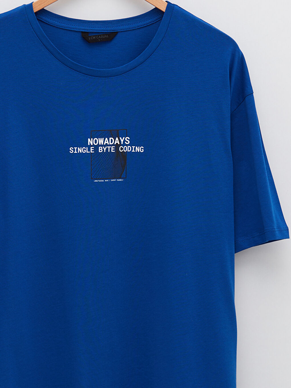 تيشيرت رجالي ياقة دائرية كم قصير مطبوع قطن ممشط-7