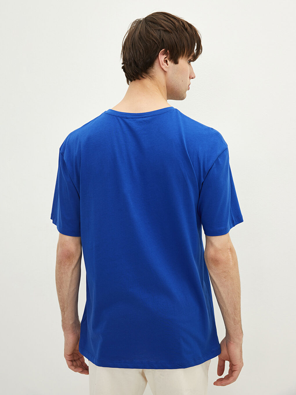 تيشيرت رجالي ياقة دائرية كم قصير مطبوع قطن ممشط-4