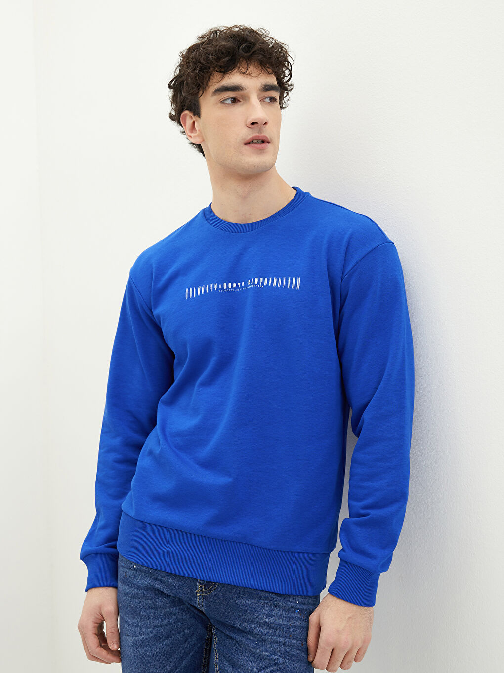 XSIDE Bisiklet Yaka Uzun Kollu Baskılı Erkek Sweatshirt -S24946Z8-HSJ