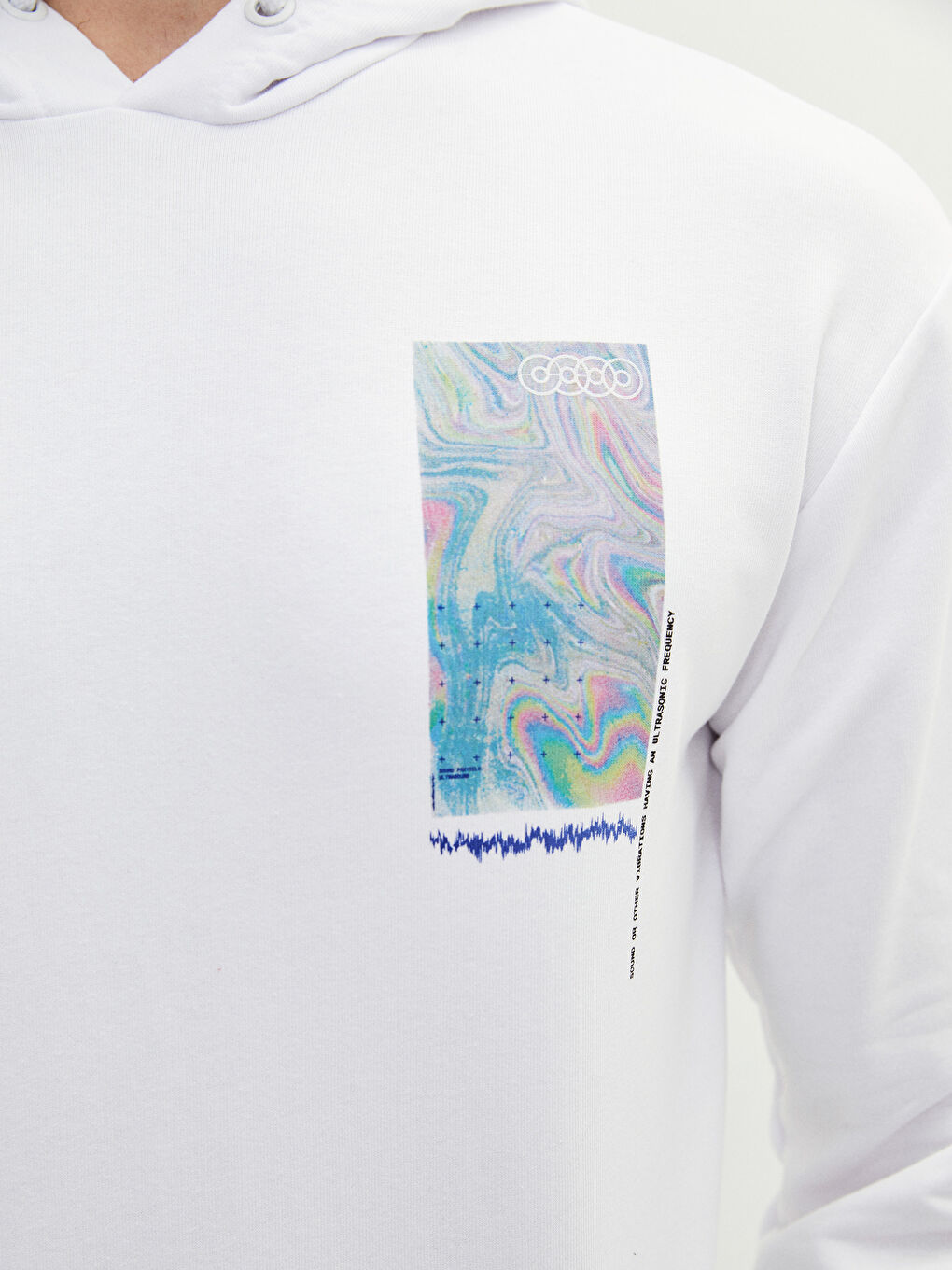 Oversize Langarm Bedrucktes Kapuzensweatshirt für Herren-3