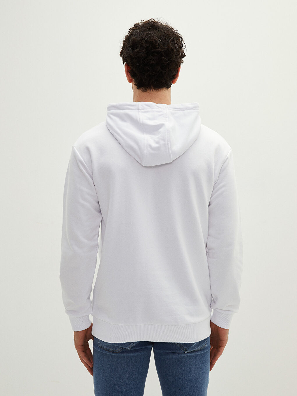 Oversize Langarm Bedrucktes Kapuzensweatshirt für Herren-4