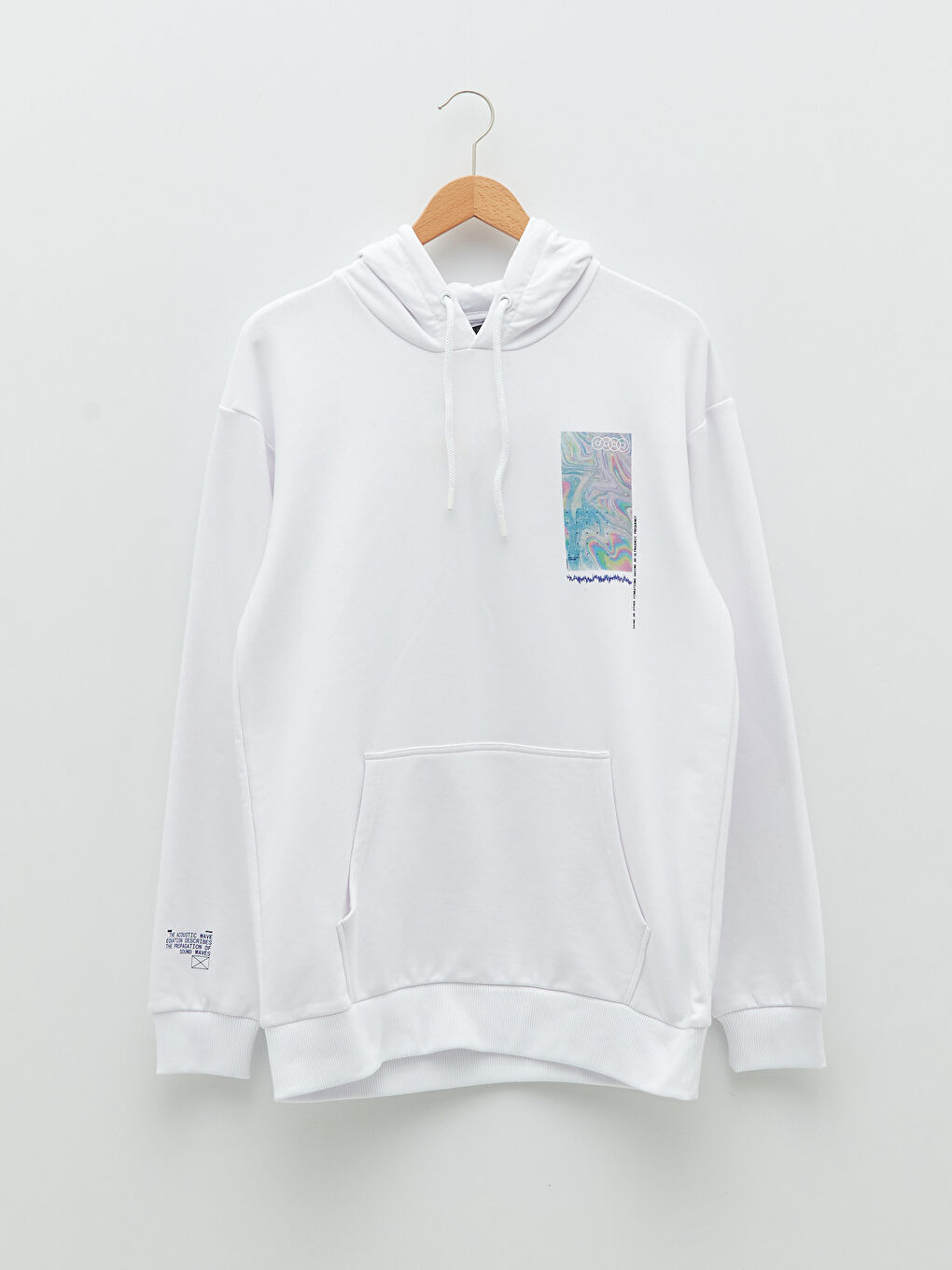 Oversize Langarm Bedrucktes Kapuzensweatshirt für Herren-5