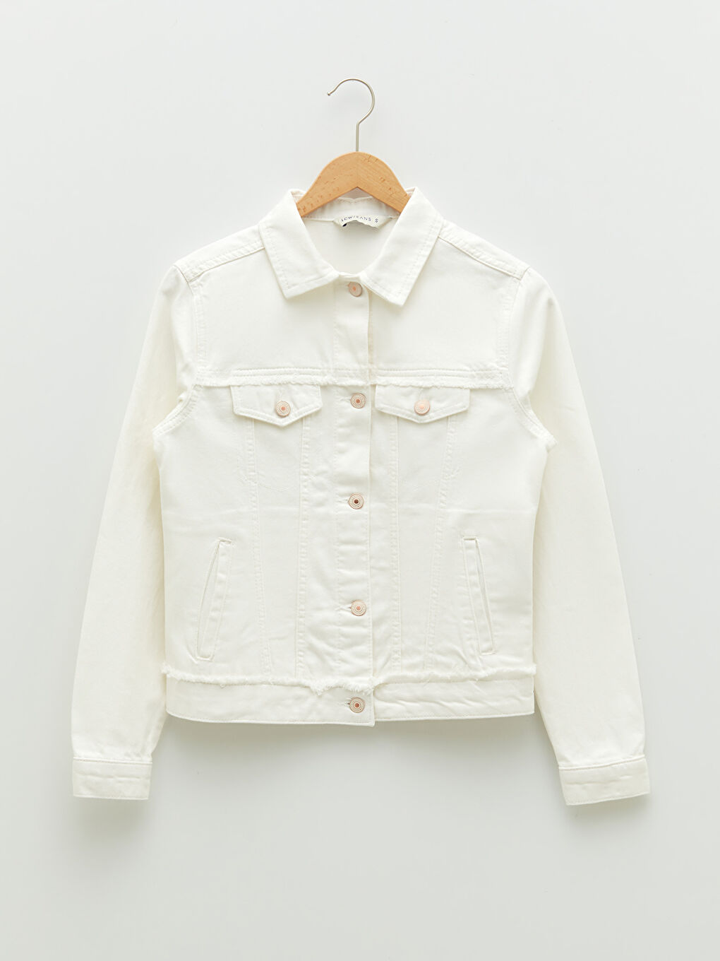 جاكيت جينز روديو بياقة قميص وجيوب مستقيمة مفصلة للسيدات-5