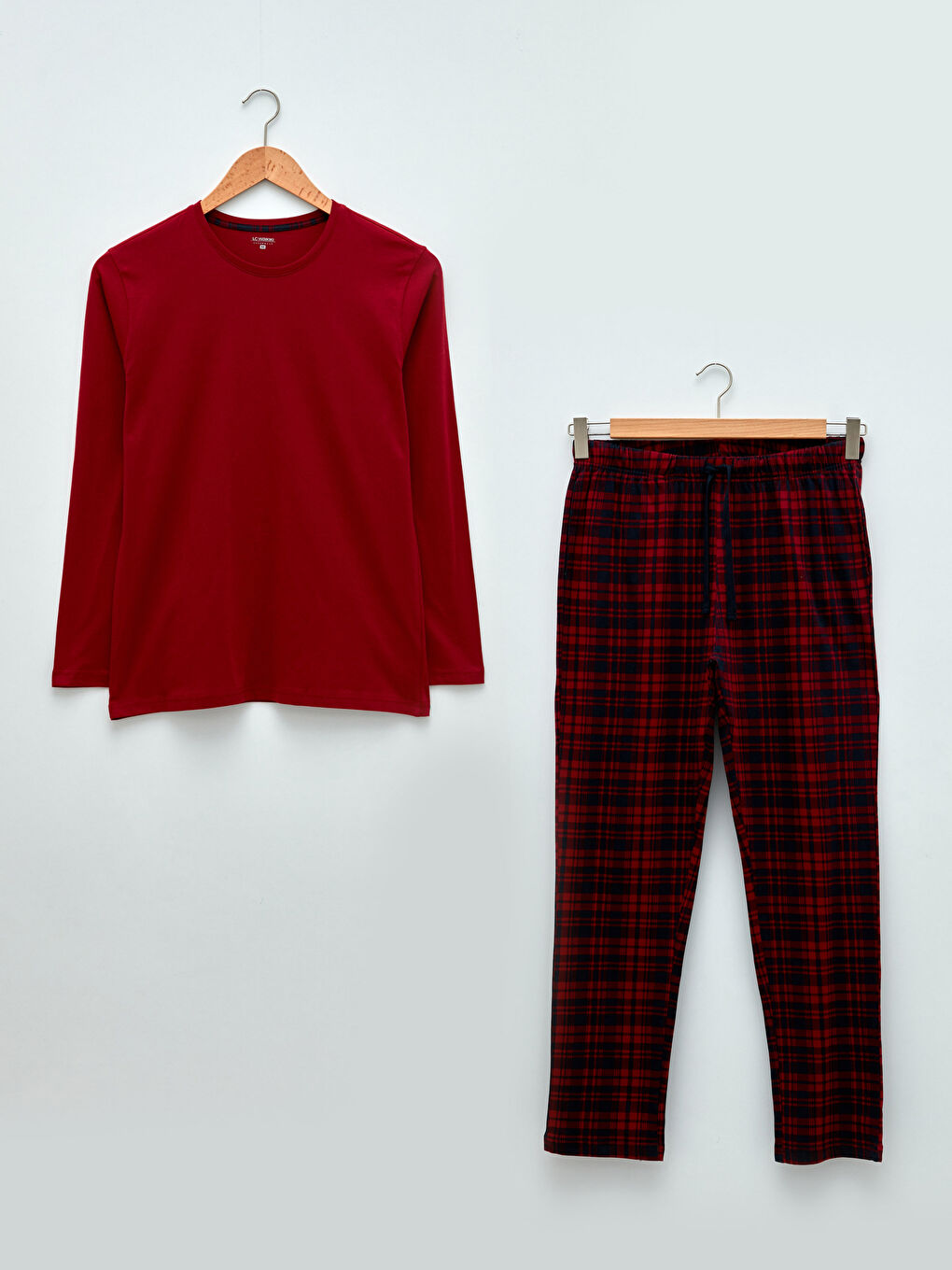 Kırmızı Standart Kalıp Erkek Pijama Takımı-5