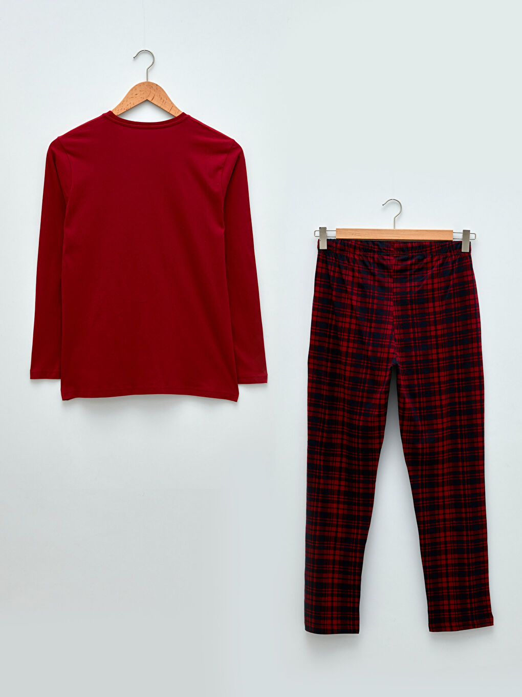 Kırmızı Standart Kalıp Erkek Pijama Takımı-6