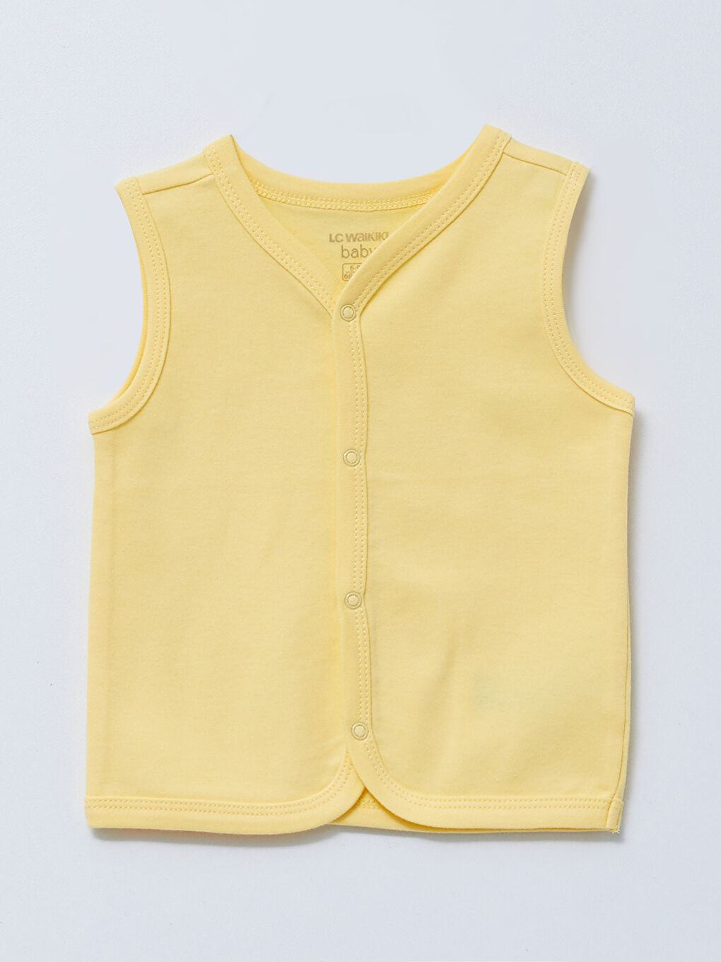 Mavi V Yaka Basic Pamuklu Erkek Bebek Yelek 2'li-1