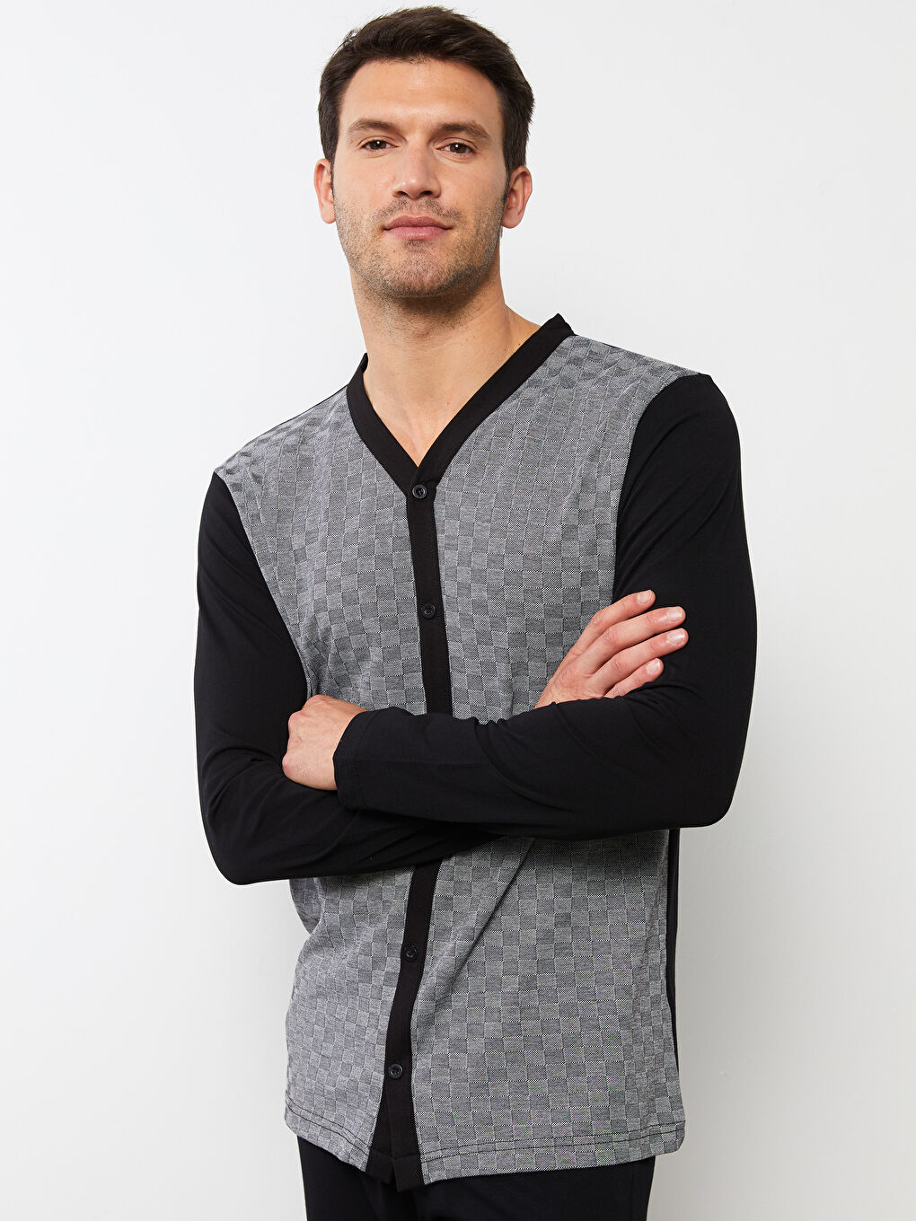 Siyah Standart Kalıp Erkek Pijama Takımı-2