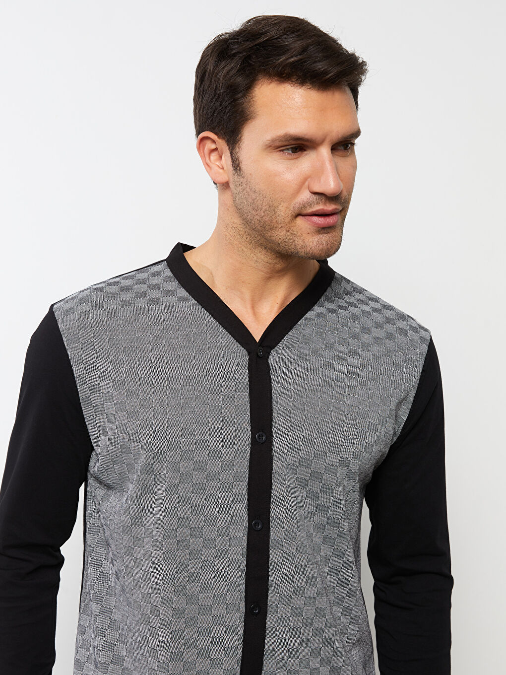 Siyah Standart Kalıp Erkek Pijama Takımı-3