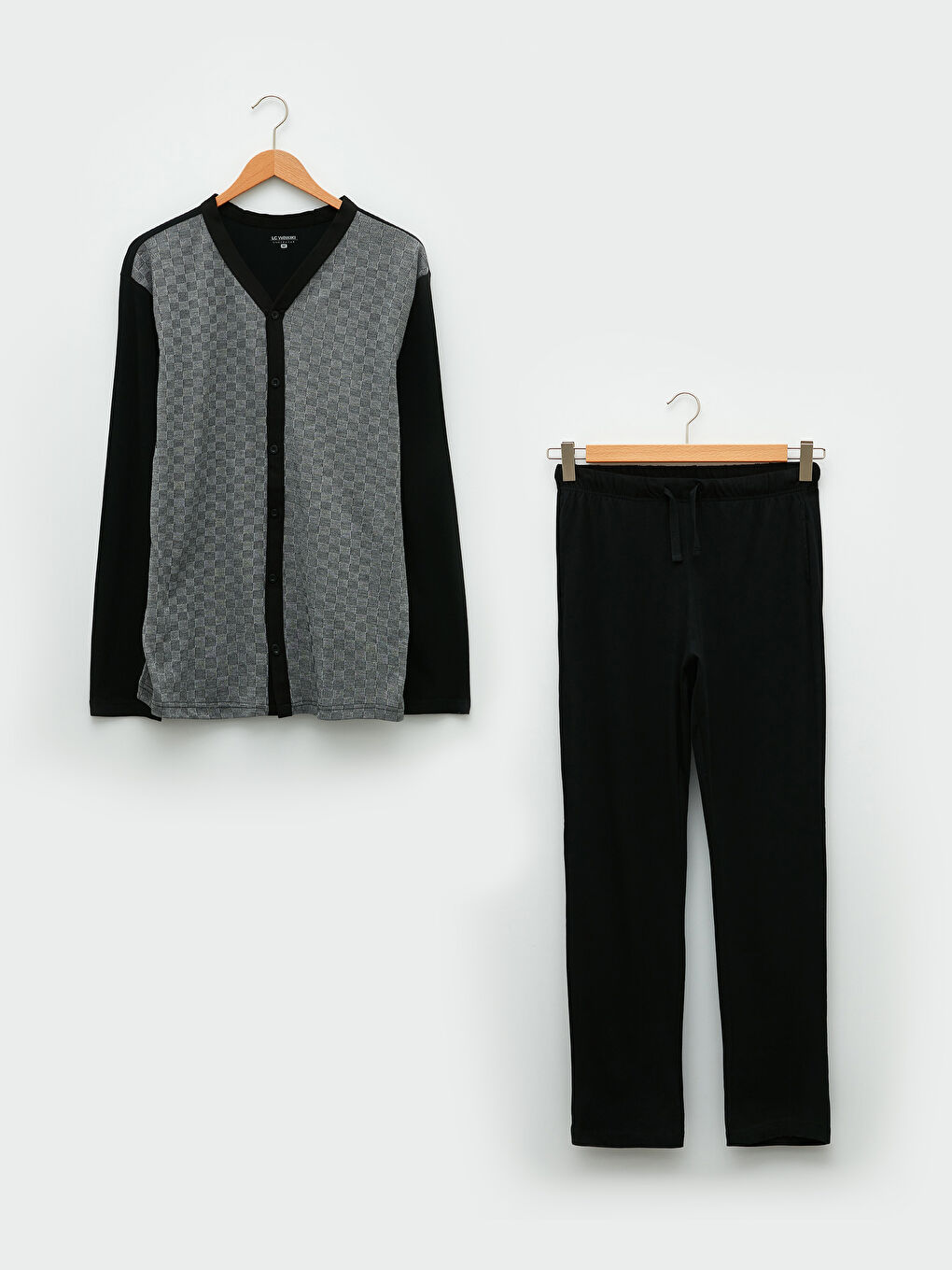 Siyah Standart Kalıp Erkek Pijama Takımı-6