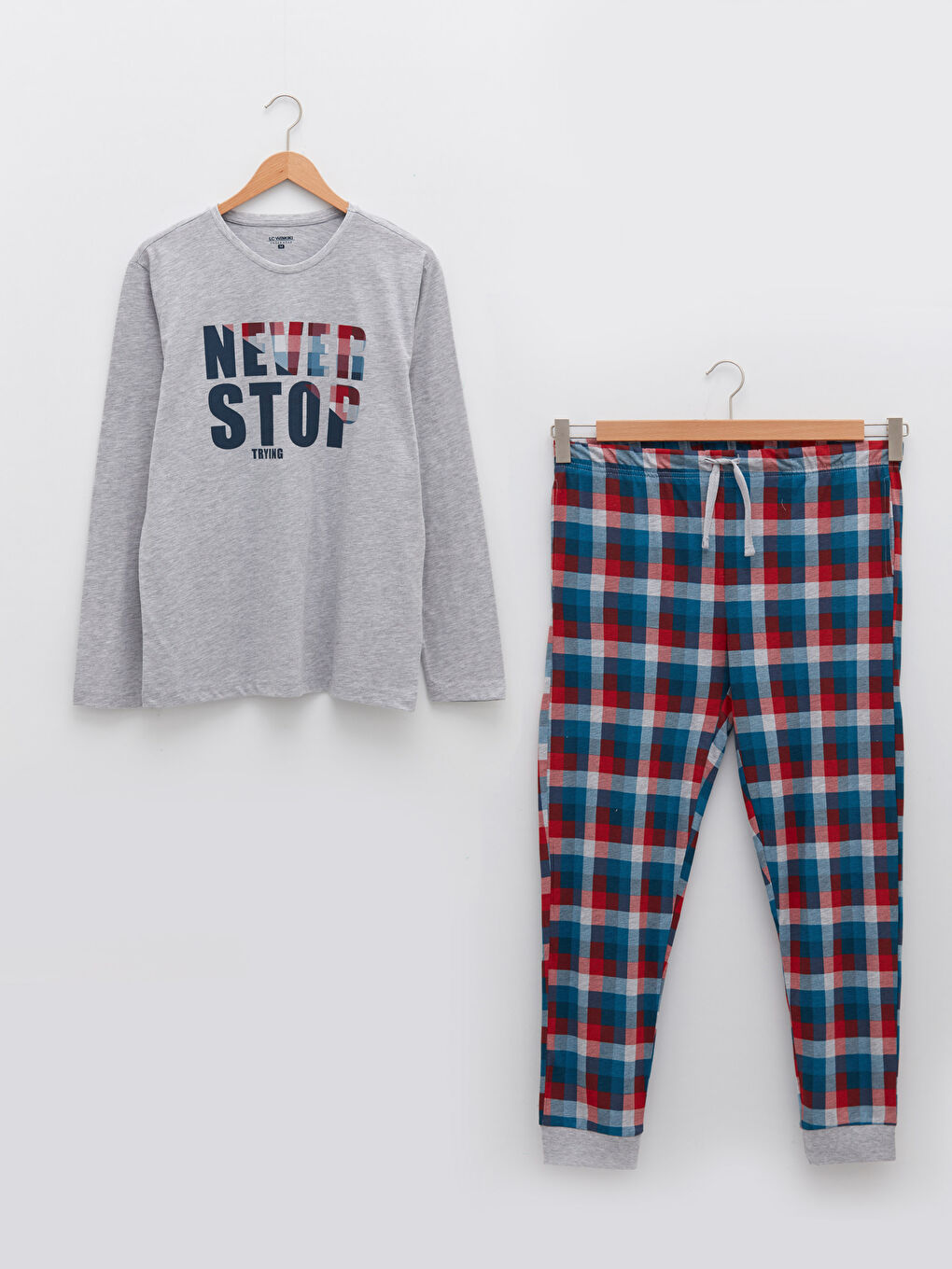 Lacivert Standart Kalıp Baskılı Pamuklu Erkek Pijama Takımı-5