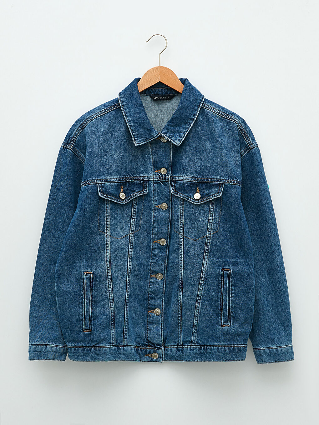 Джинсовая куртка с отложным воротником для женщин-5