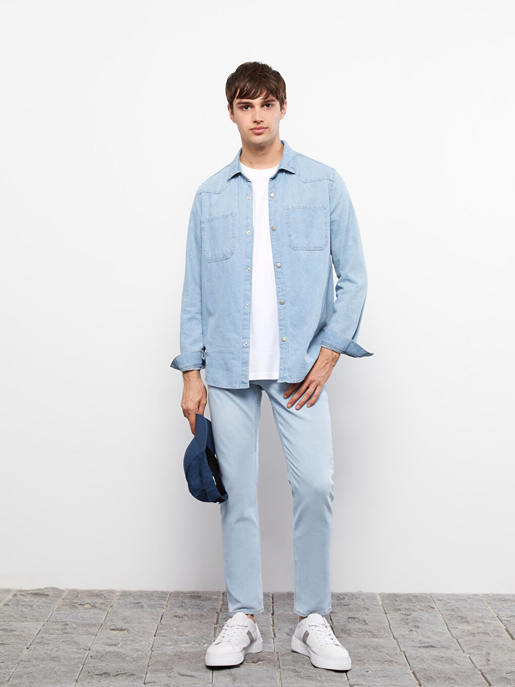 بنطلون جينز رجالي 750 سليم فيت-1