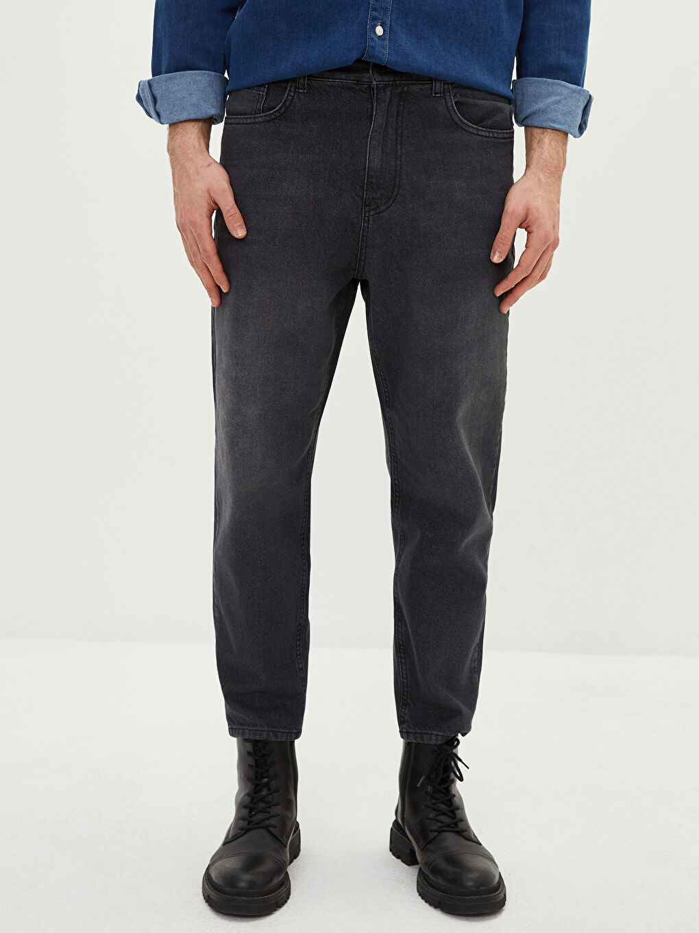 Siyah 710 Bol Fit Erkek Jean Pantolon-2