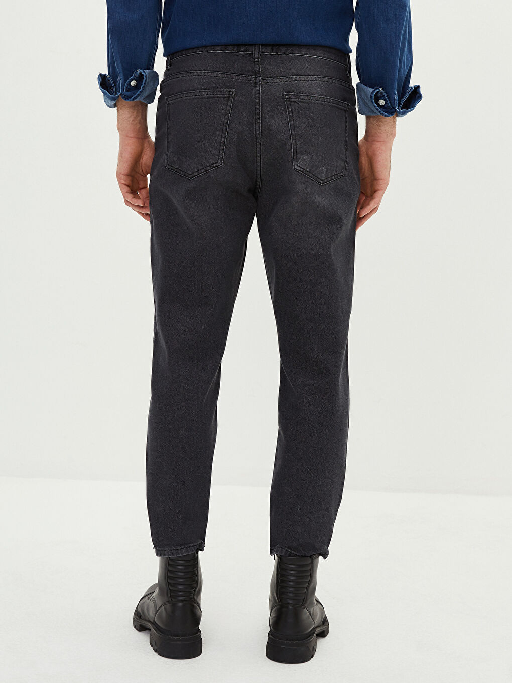 Siyah 710 Bol Fit Erkek Jean Pantolon-3