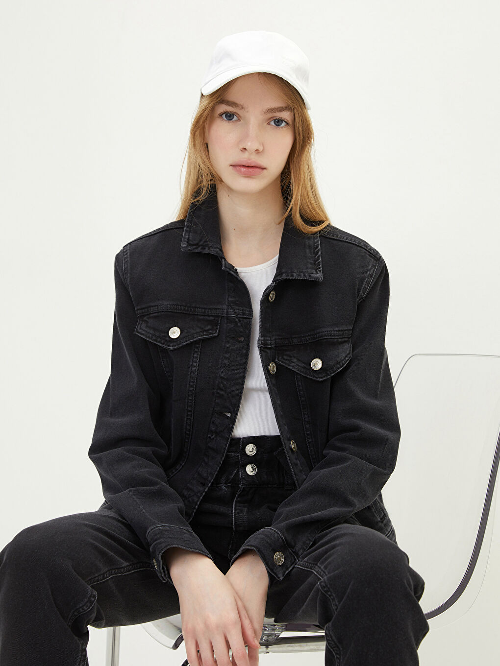 Shirt Neck Regular Long Sleeve Women's Rodeo Jean Jacket