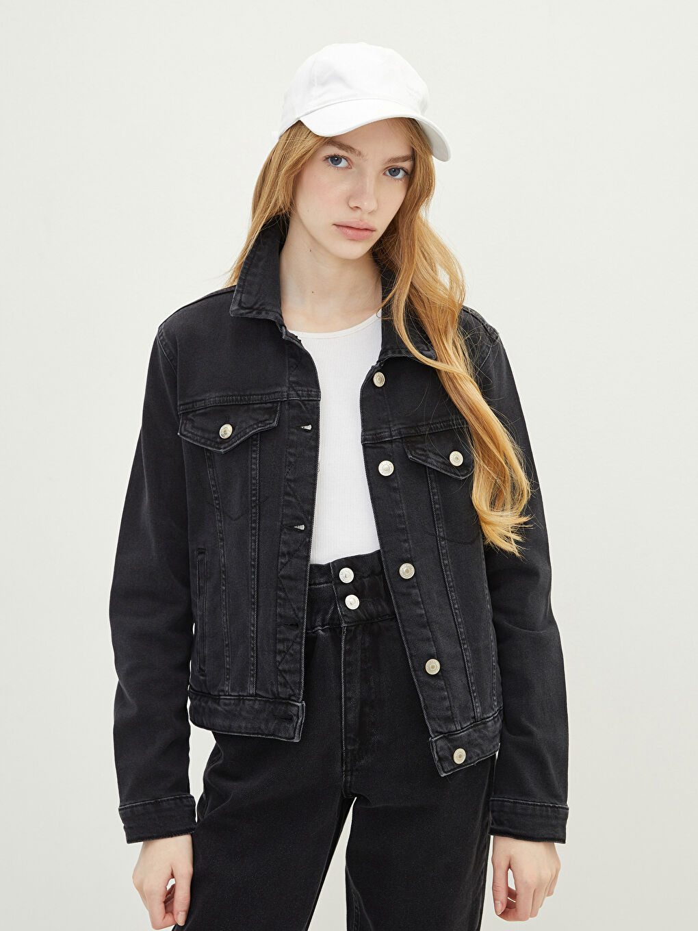 Shirt Neck Regular Long Sleeve Women's Rodeo Jean Jacket-2