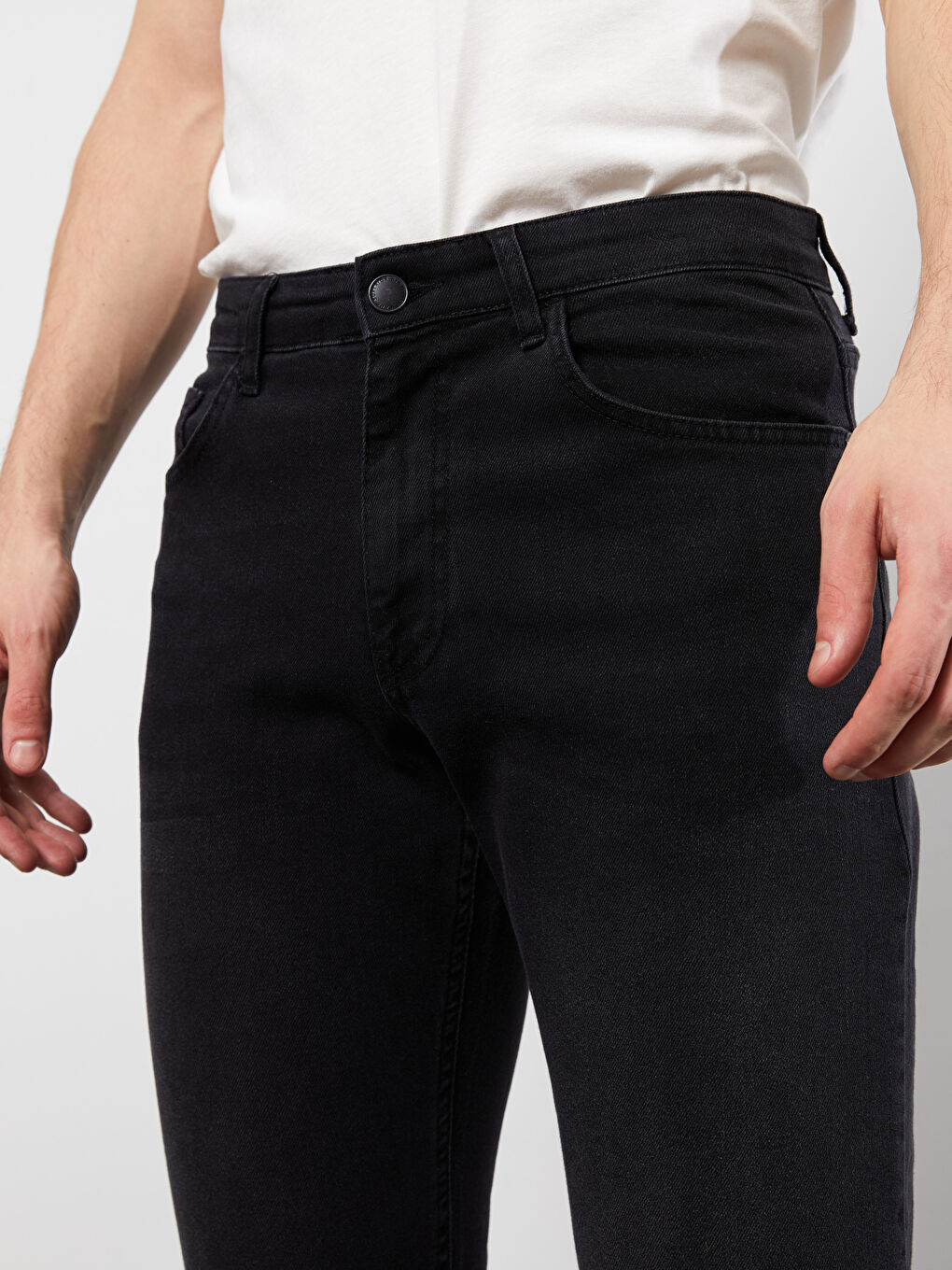 Siyah 790 Rahat Kalıp Erkek Jean Pantolon-2