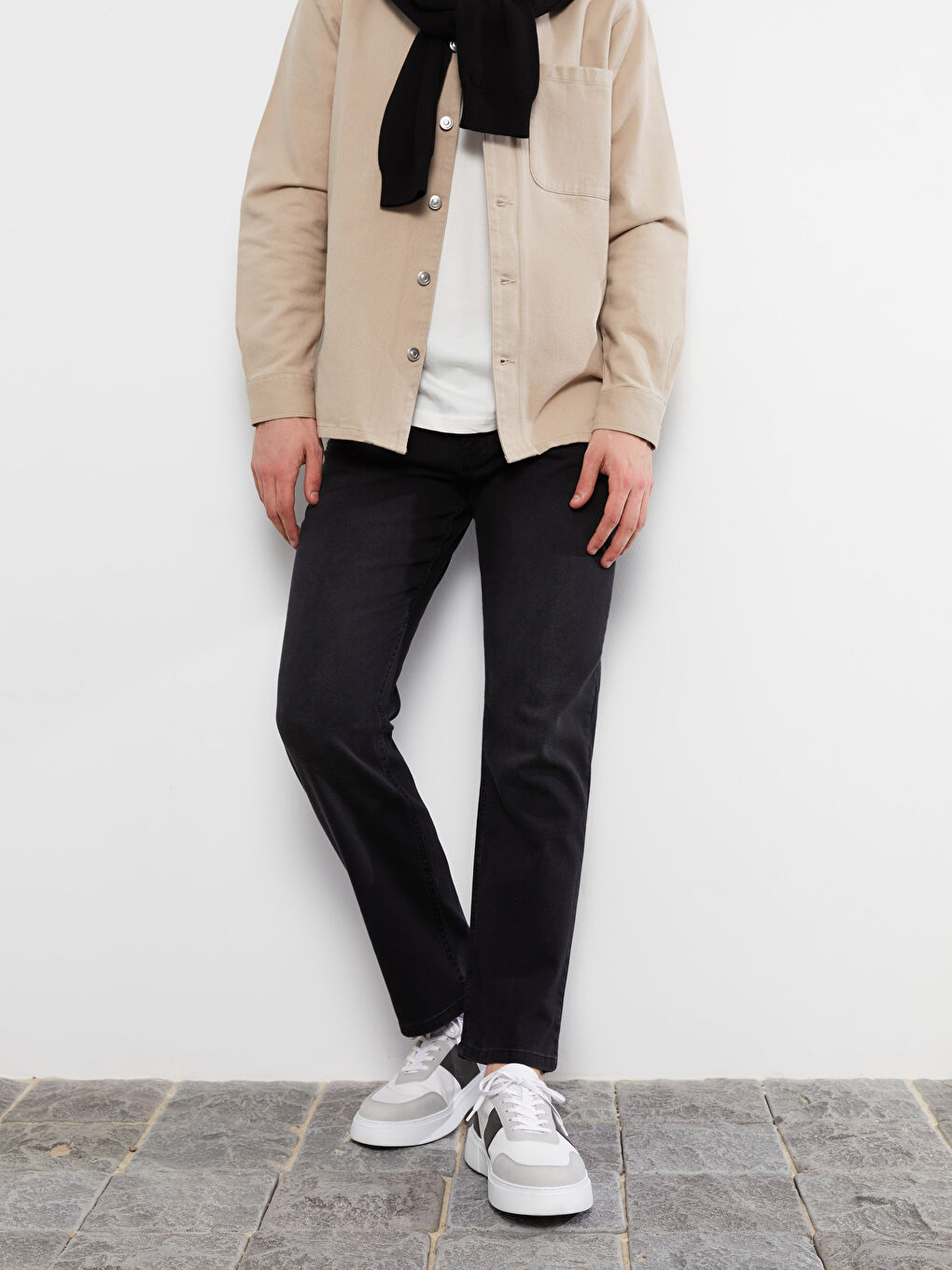 Siyah 790 Rahat Kalıp Erkek Jean Pantolon-3