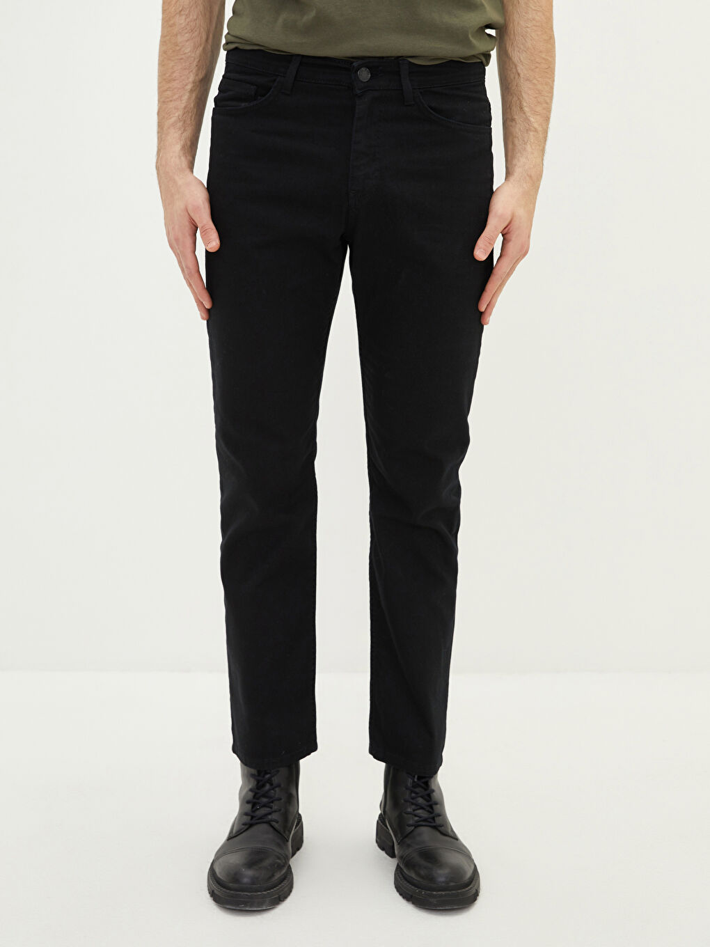 Siyah 790 Rahat Kalıp Erkek Jean Pantolon-3