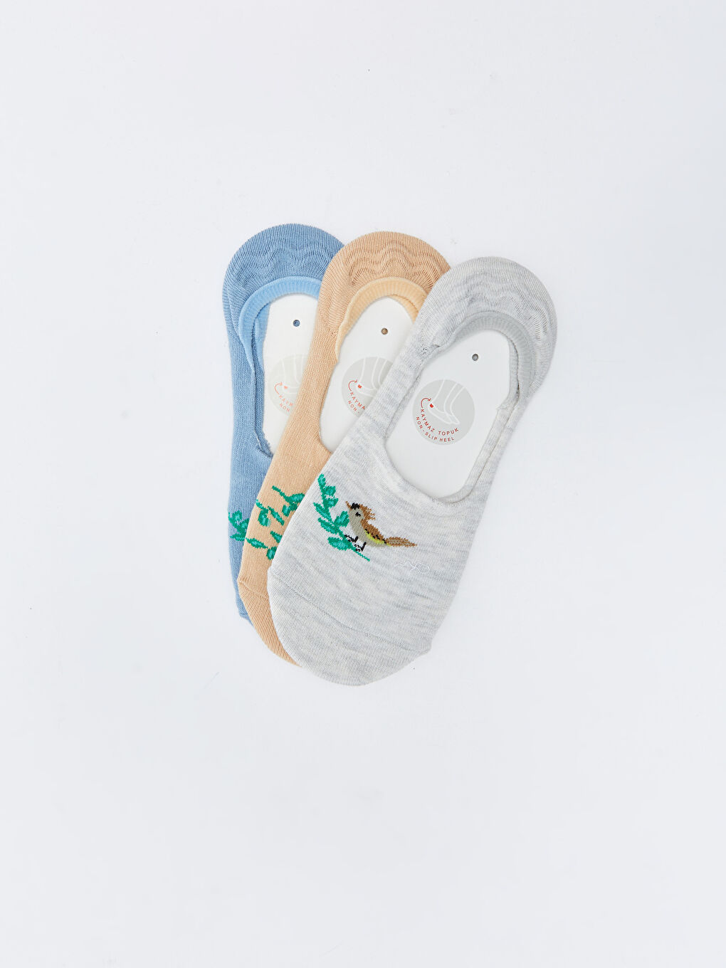 LCW DREAM Gemusterte Unsichtbare Socken für Damen 3er-Pack -S25038Z8-J0P