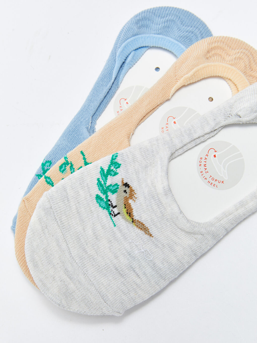 LCW DREAM Gemusterte Unsichtbare Socken für Damen 3er-Pack -S25038Z8-J0P