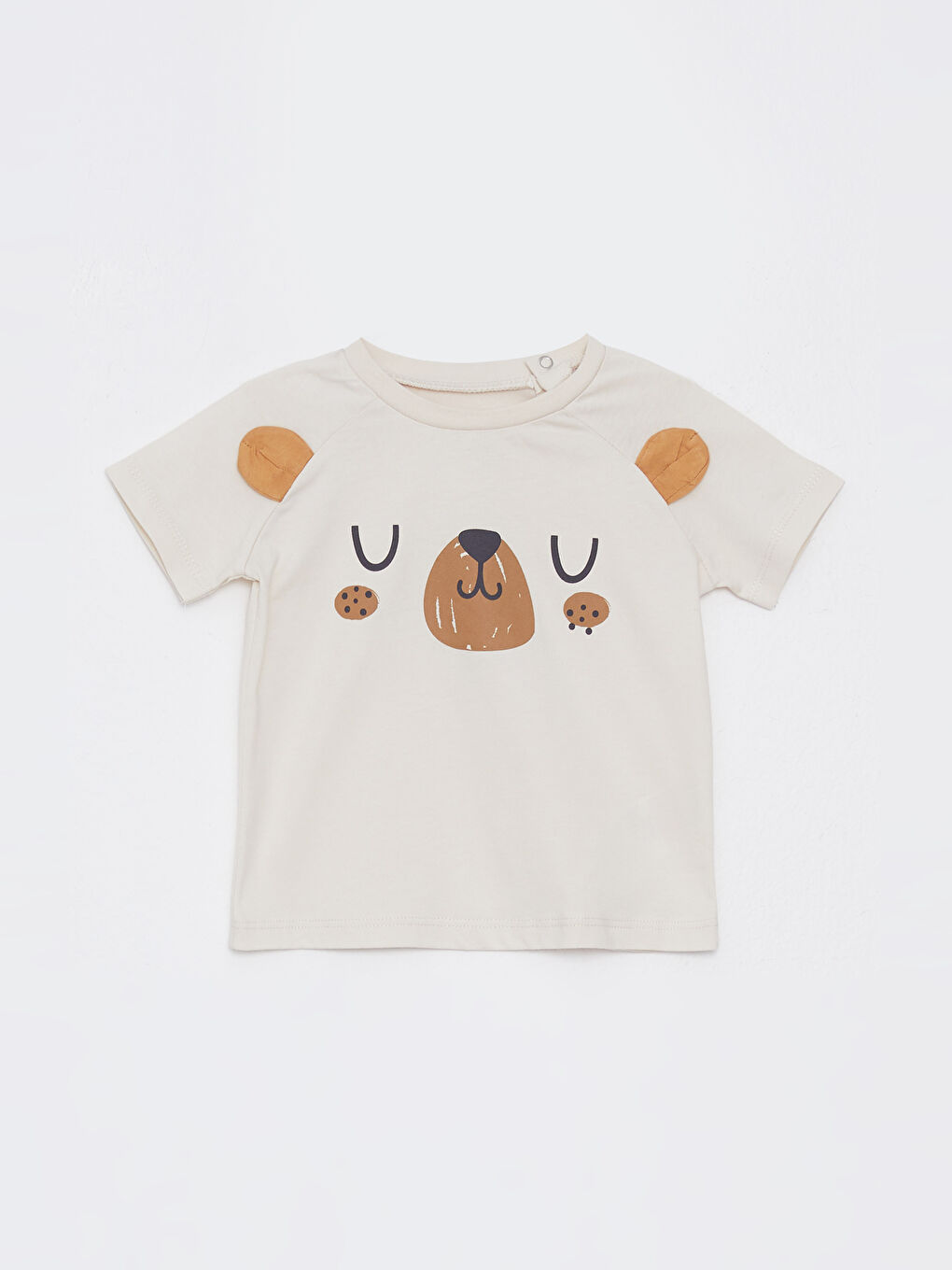 Crew Neck Short Sleeve Printed Cotton Baby Boy T-Shirt and Shorts 2-Piece Set-1