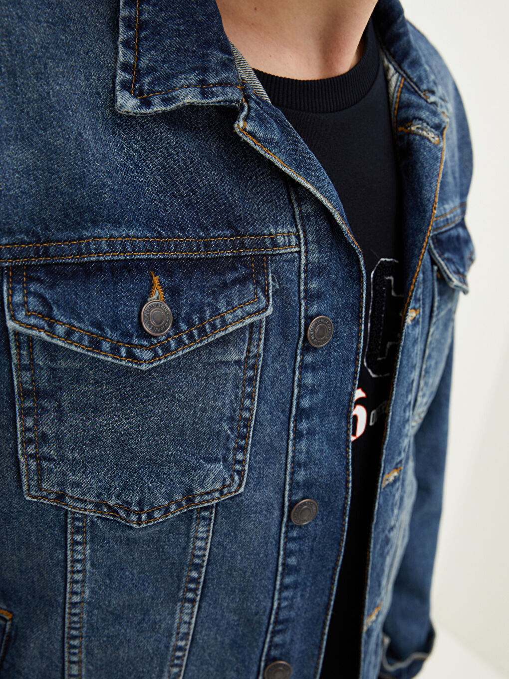LCW Jeans Indigo Standart Kalıp Uzun Kollu Erkek Jean Ceket - 2