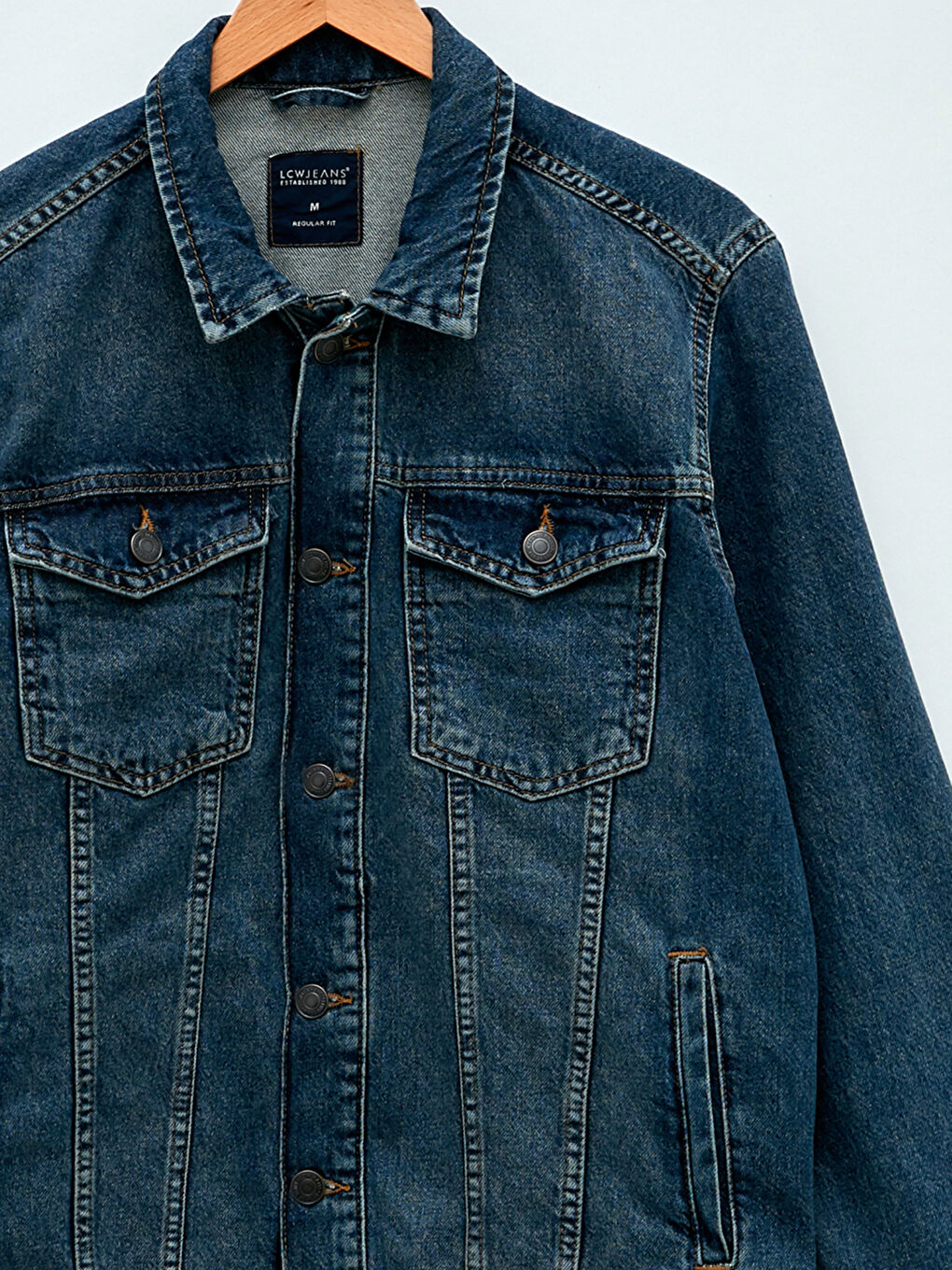 LCW Jeans Indigo Standart Kalıp Uzun Kollu Erkek Jean Ceket - 6