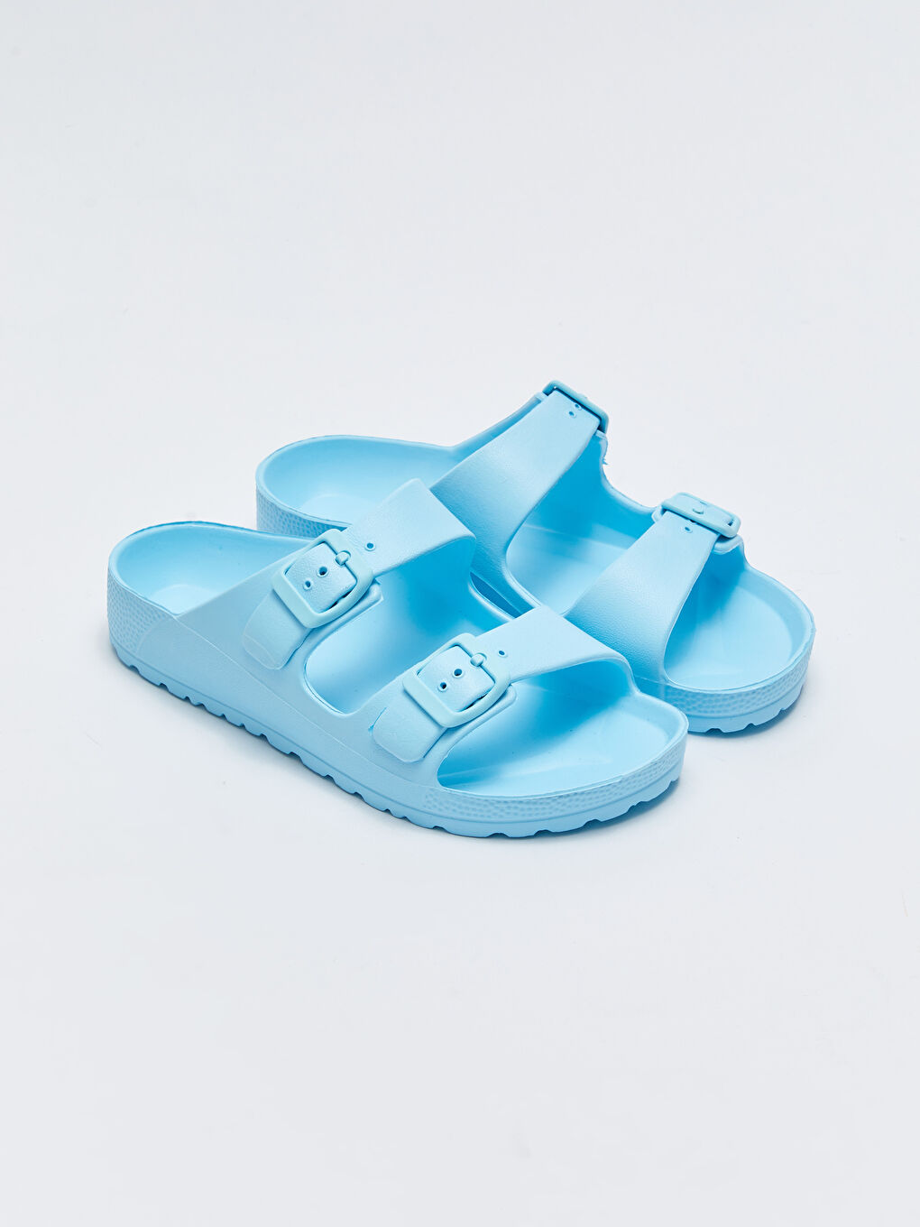 Buckle Detailed Double Strap Women's Slipper -S25088Z8-PWE