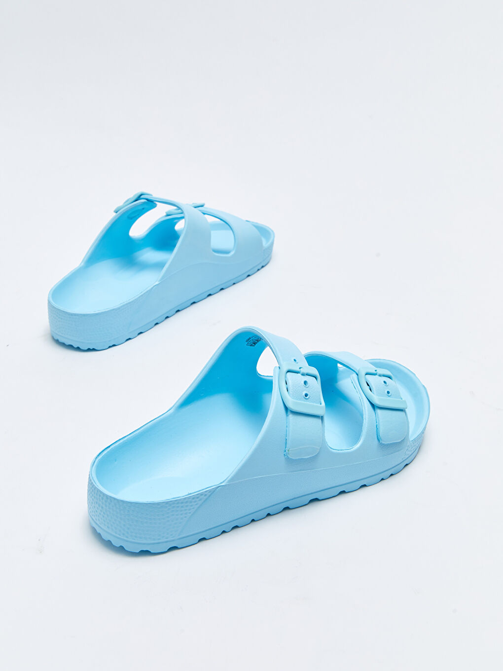 Buckle Detailed Double Strap Women's Slipper -S25088Z8-PWE